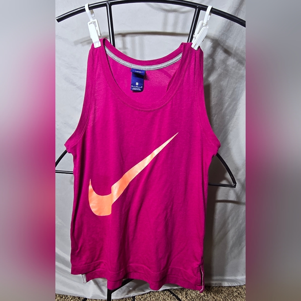 Nike Magenta Tank Top with Bright Orange Swoosh
